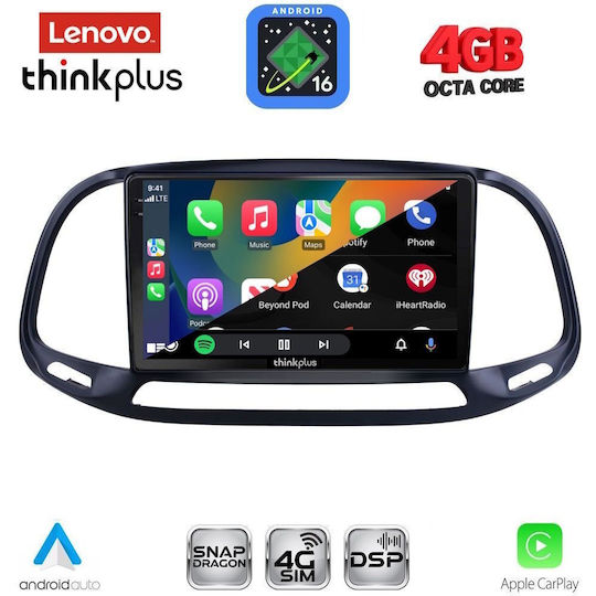 Lenovo Автомобилна Аудио Система за Opel Combo Fiat Doblo 2015-2018 Bluetooth USB Вграден Wi-Fi GPS Apple CarPlay Android Auto с Touch Screen 9"