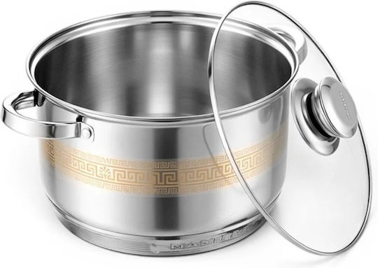 Masterpan Комплект Кастрюли от Неръждаема Стомана с Керамично Покритие 12 Съдове Masterpan Комплект Кастрюли от Неръждаема Стомана с Керамично Покритие 12 Съдове