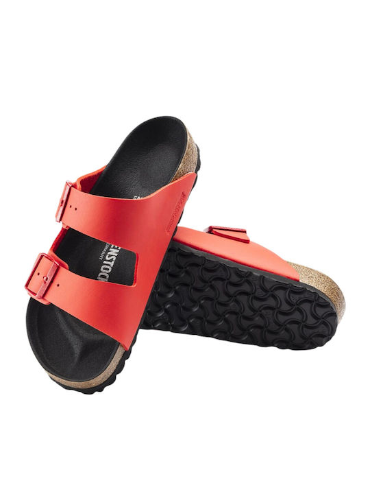 Arizona Bs Birko-flor Leder Flache Sandalen für Damen Rot