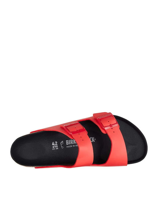 Arizona Bs Birko-flor Leder Flache Sandalen für Damen Rot