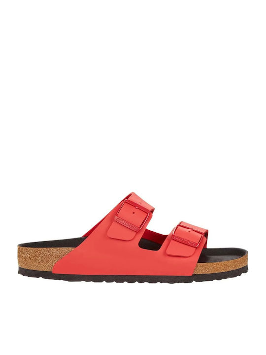 Arizona Bs Birko-flor Leder Flache Sandalen für Damen Rot