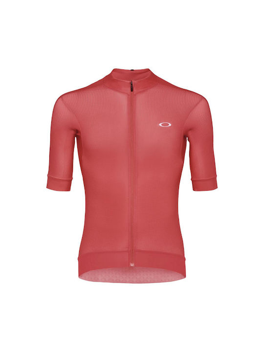 Oakley Tricou De Ciclism Cu Mâneci Scurte Pentru Bărbați Roșu Drum