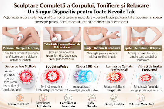 Dispozitiv de Masaj pentru Spate, Picioare și Corp cu Funcție de Încălzire