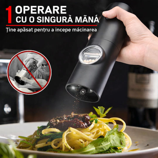 Set Râșnițe Electrice Pentru Condimente în Culoare Neagră 2 Bucăți