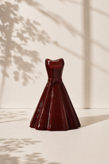 Kaemingk Red Polyresin Vase 16.2x13.7xH20.8cm