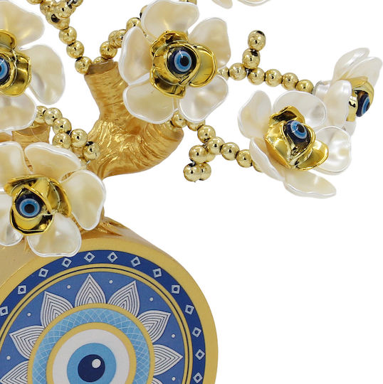 Decorative Tree Polyresin 18x9x20 Cm Gold Flowers Eyes Keskor 83201