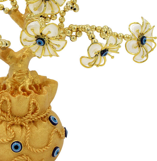 Decorative Tree Polyresin 20x12x20 Cm Gold Flowers Eyes Keskor 83203