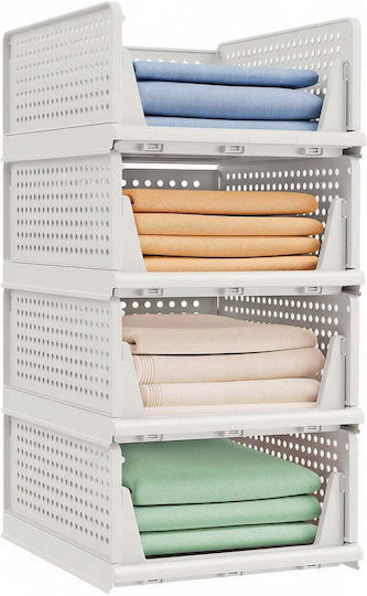 Songmics Plastic Storage Box with Lid 4 Pieces