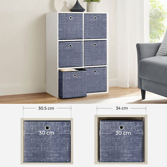 Songmics Paper Storage Box with Lid Grey 30x30x30cm 6pcs