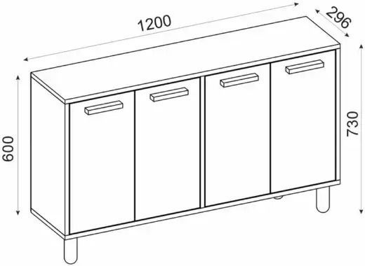 Wooden Brown Console L120xW30xH73cm