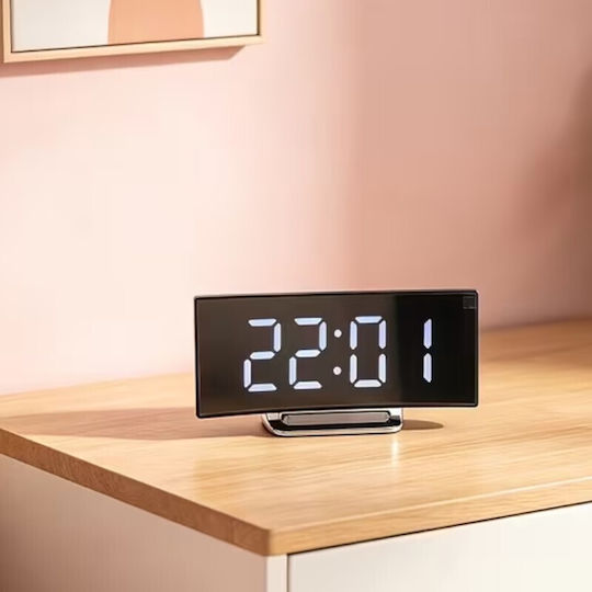 Tischuhr Digital LED mit Wecker Schwarz 10DIS06