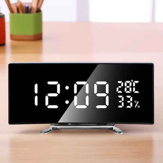 Tischuhr Digital LED mit Wecker Schwarz 10DIS06