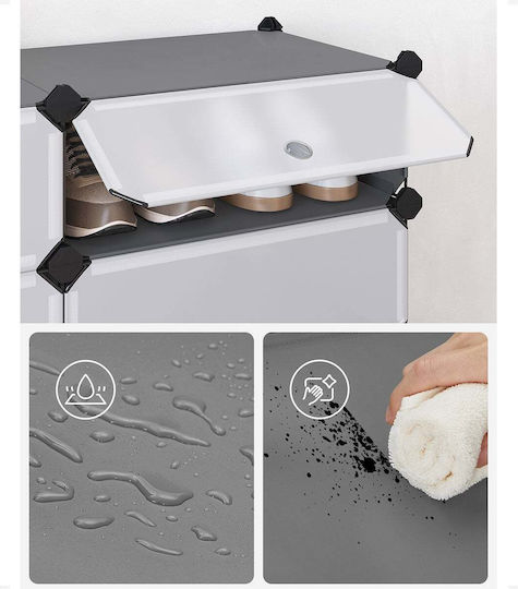 Songmics Plastic Shoe Storage Box in Grey Colour 10pcs