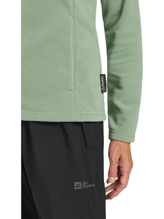 Fleece Cardigan Pentru Femei Cu Fermoar Verde