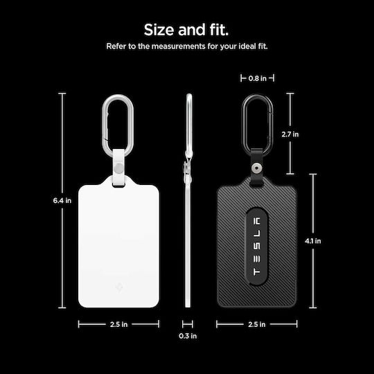 Spigen 2 Pack Card Holder Acp11405 Tesla Key Universal 2x Carabiner 4x Protective Film White Black Acp11405;to243