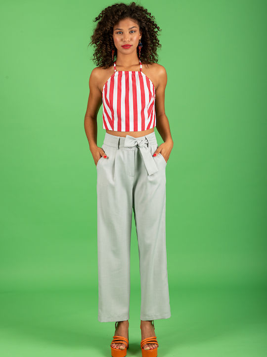 Women's Red Cotton Crop Top