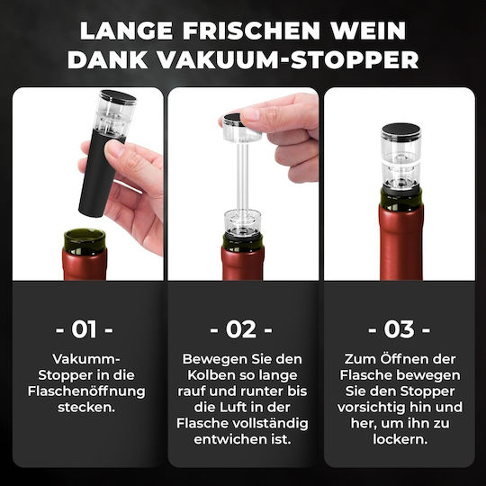 Picurător Aerator Vin Dop Distilator Sistem Anti-Picurare Fixare Sticlă Negru Transparent