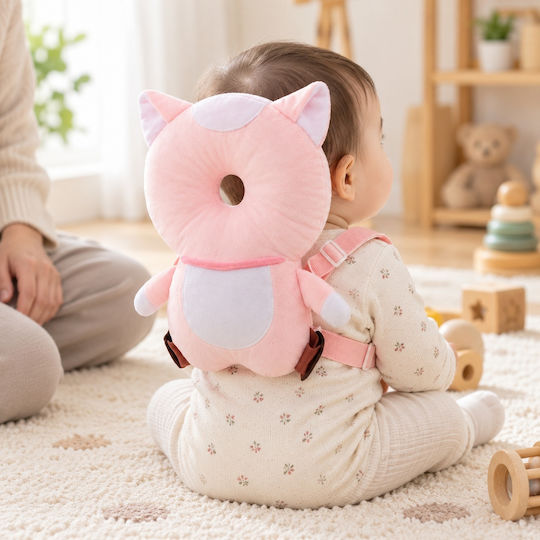 Velve Protecție pentru cap din material textil în culoare roz