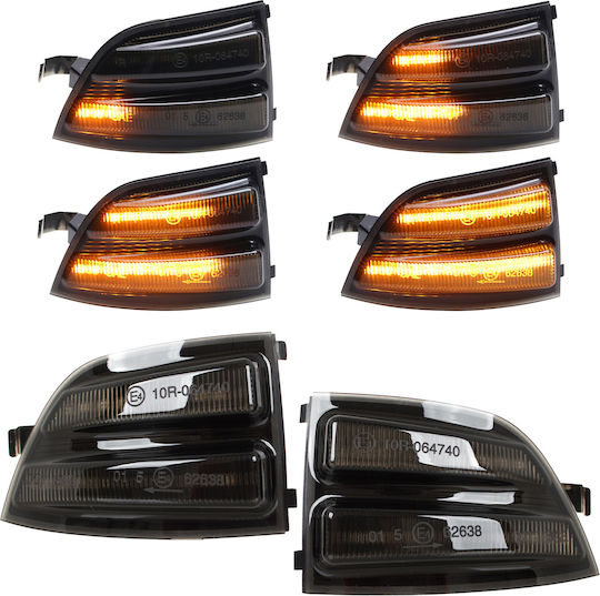 Ford Focus II C-Max 03-07 Stânga + Dreapta Becuri Auto Fumurii Dinamice Led Oglindă Indicator Set 2 Bucăți