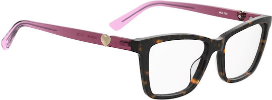 Moschino Damen Acetat Brillengestell Braun Schildpatt MOL700 0T4