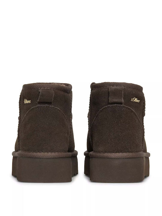 Leather Women's Ankle Boots Brown