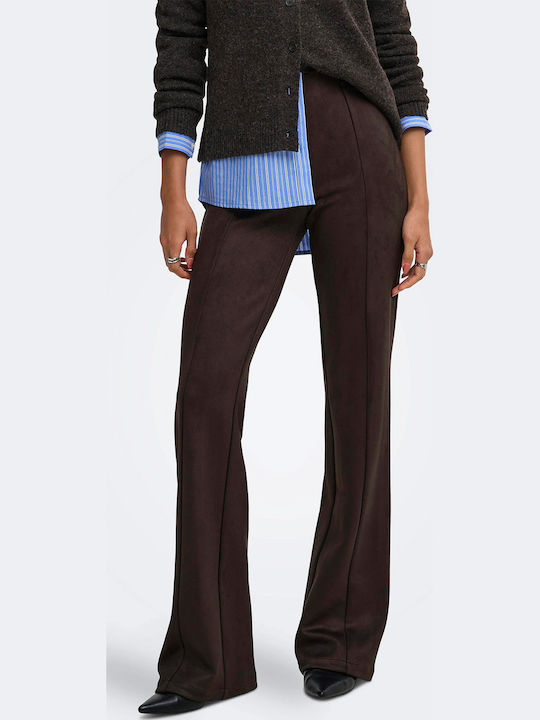 Only Onlabena Women's Fabric Flared Pants Chocolate Torte