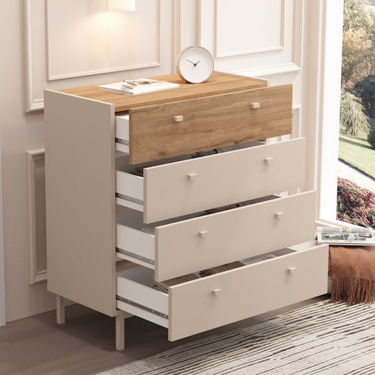 Bedroom Chest of Drawers Wooden Luke with 4 Drawers Kasmir 80x42x93cm