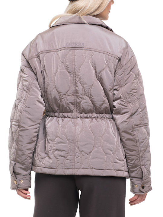 Guess Langes Damenjacken für Winter Rosa