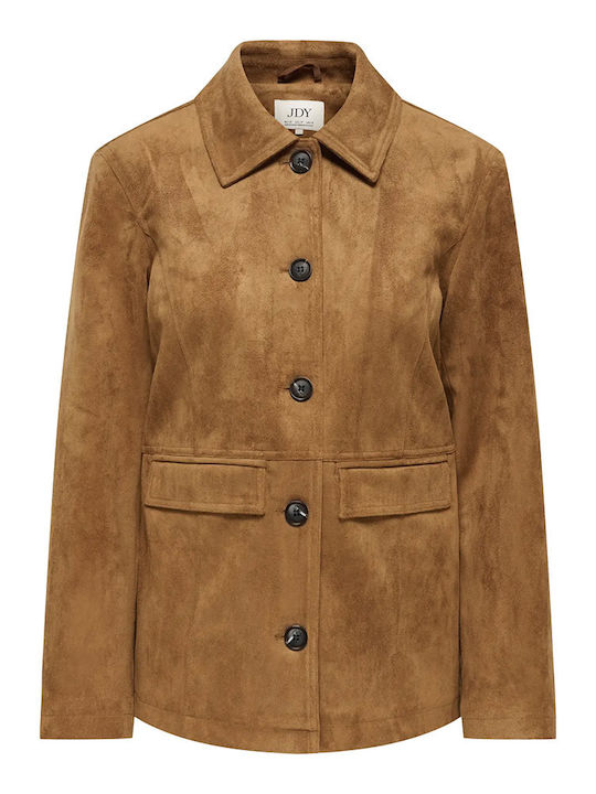 Damen Wildleder Biker Jacke Tabac