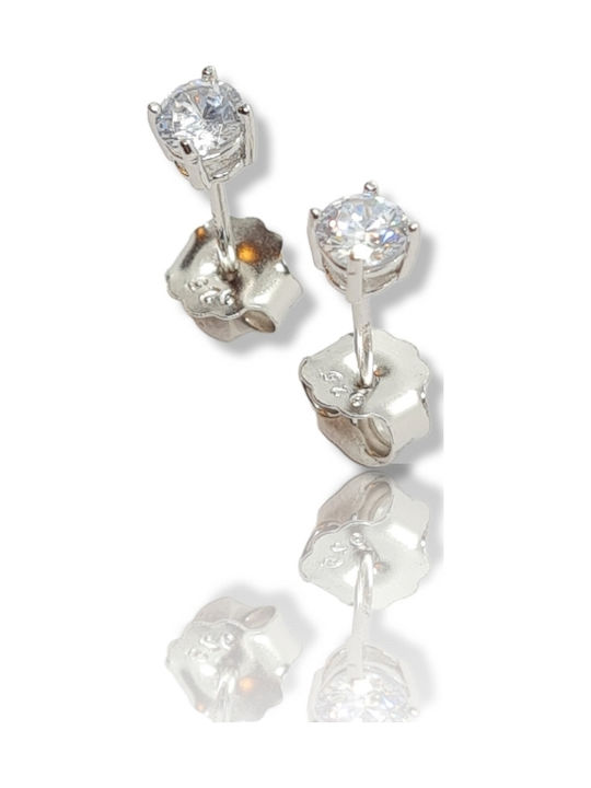 Mentzos Silver Earrings with Stones