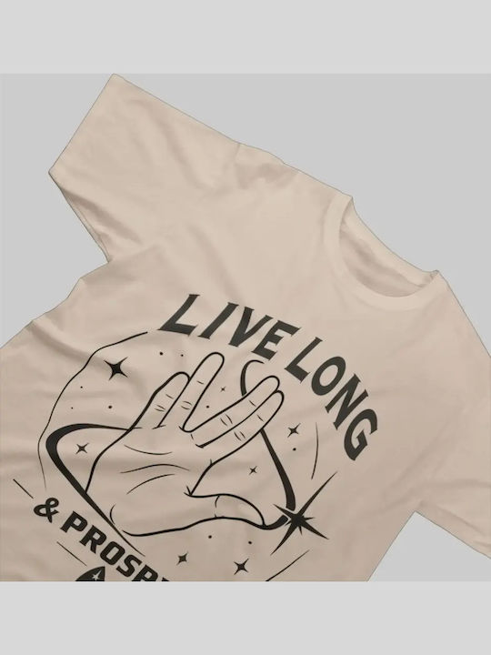 Kids T-Shirt Natural with Vulcan Salute and Starfleet-Inspired Delta A Star Trek Inspired Graphic T-Shirt for Fans of Science Fiction and