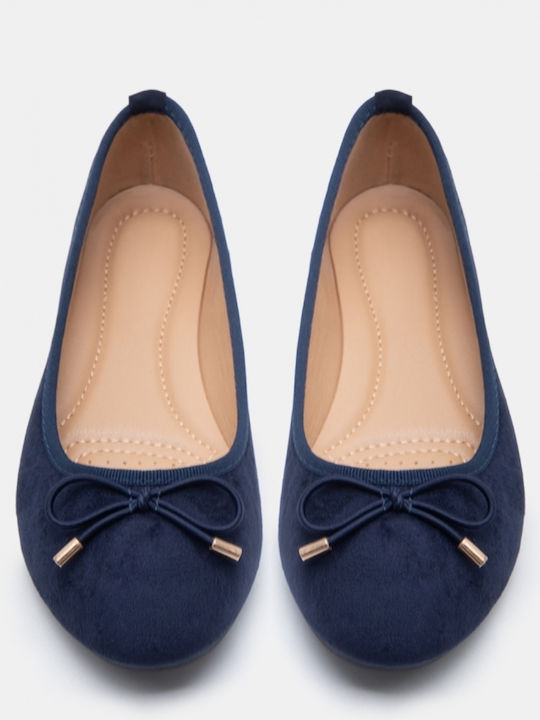 Damen Ballerinas Spitz zulaufend Marineblaue