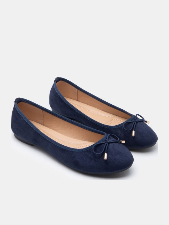Damen Ballerinas Spitz zulaufend Marineblaue