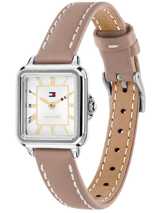 Tommy Hilfiger Mia Womens Watch Battery with Leather Strap Brown