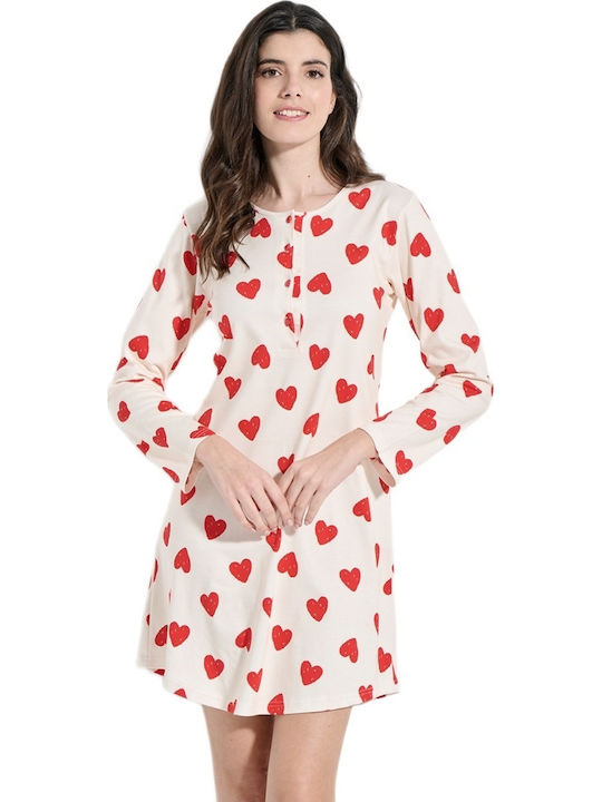 Jeannette Lingerie Зимна дамска нощна риза екрю Jeannette Lingerie Зимна дамска нощна риза екрю
