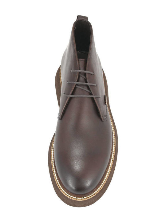 Braune Chukka-Stiefeletten aus Leder
