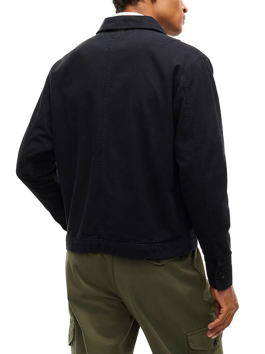 Tommy Hilfiger Long Sleeve Denim Overshirt in Regular Fit Black