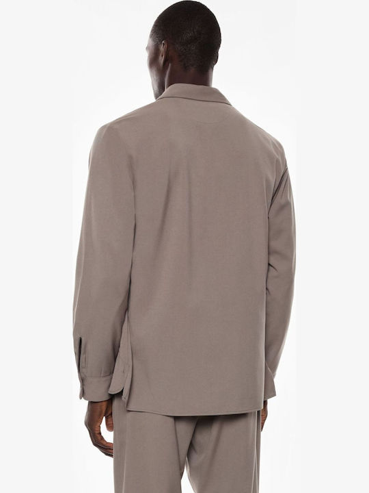 Long Sleeve Overshirt in Regular Fit Grey