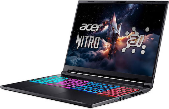 Acer Nitro V 16S AI 16" IPS FHD+ 180Hz (Ryzen 7-260/16GB/1.0TB SSD/GeForce RTX 5050/Без операционна система) (Английски (САЩ) Клавиатура)