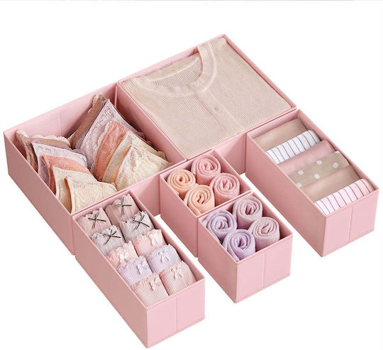 Songmics Stoff Schuhhüllen in Rosa Farbe 6 Stück