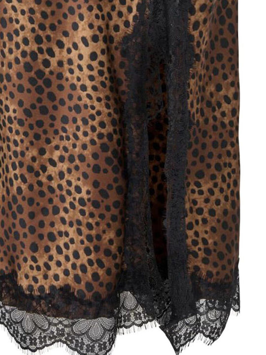 Maxi Leopard Damenrock Schwarz/leo