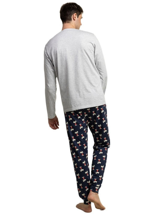 Admas Winter Herrenpyjama Grau Admas Winter Herrenpyjama Grau