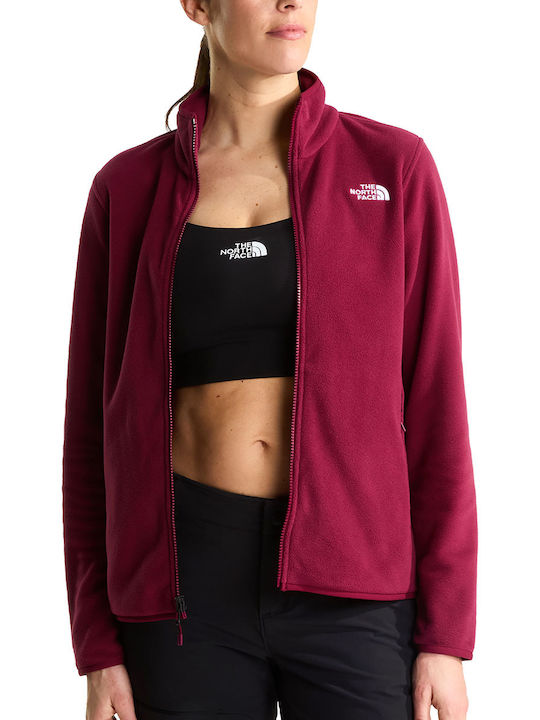 Glacier Fleece Damen Strickjacke mit Reissverschluss Burgundisch