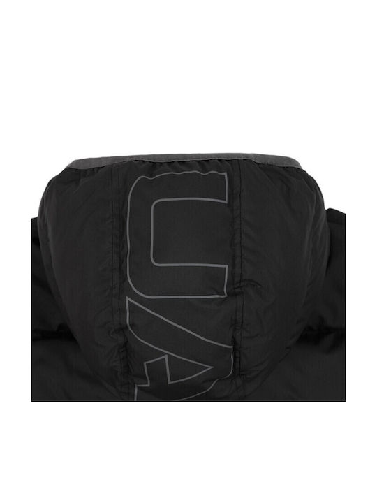 Kinder Sport Jacke Kurz mit Kapuze Schwarz