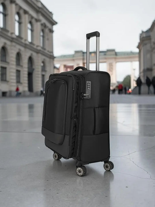 Travelite Mittlerer Reisekoffer Schwarz Höhe 66cm