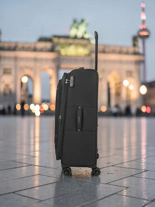 Travelite Großer Reisekoffer Schwarz Höhe 77cm
