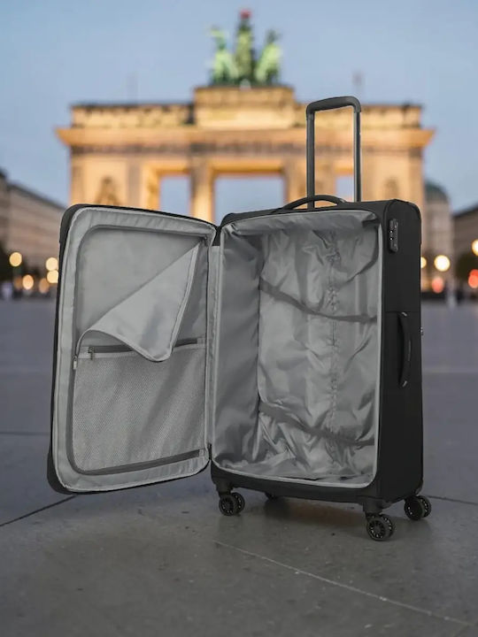 Travelite Großer Reisekoffer Schwarz Höhe 77cm