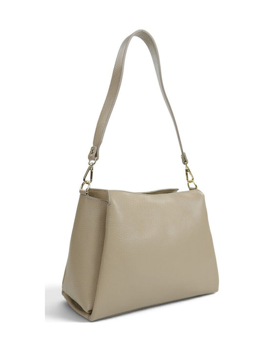 Leather Women's Shoulder Bag Taupe