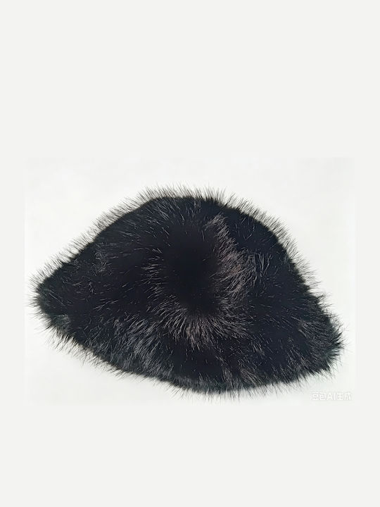 Intimonna Women's Furry Bucket Hat Black