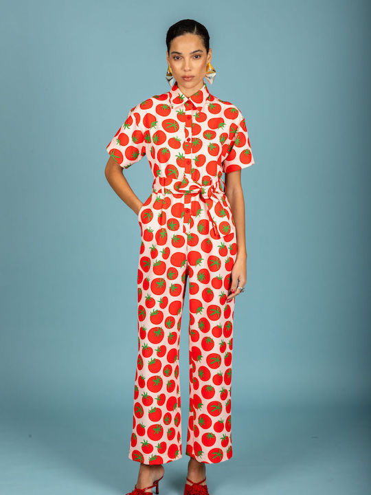 Damen Jumpsuit Rot